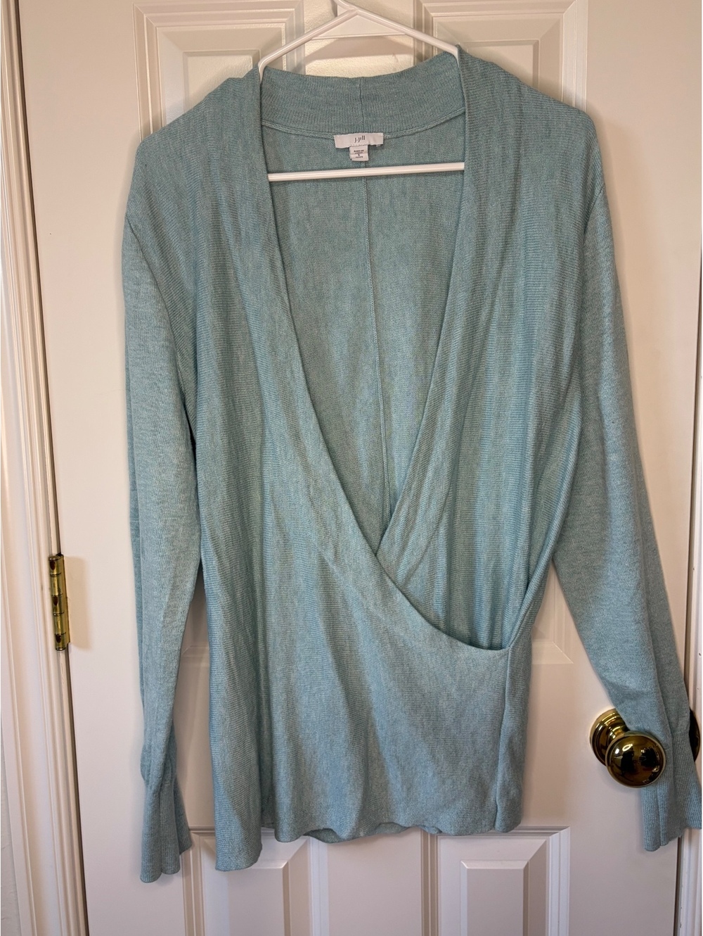 J.Jill Wrap Cardigan Seafoam Green Sweater Small Petite Soft Knit”